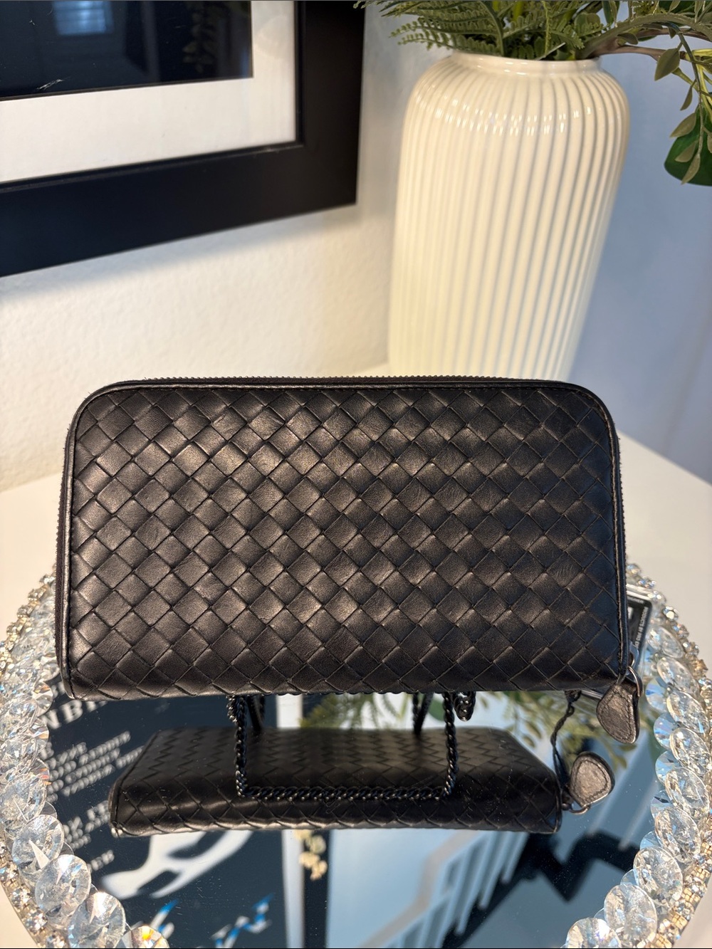 Bottega Veneta Intrecciato Zip Around Wallet w/COA